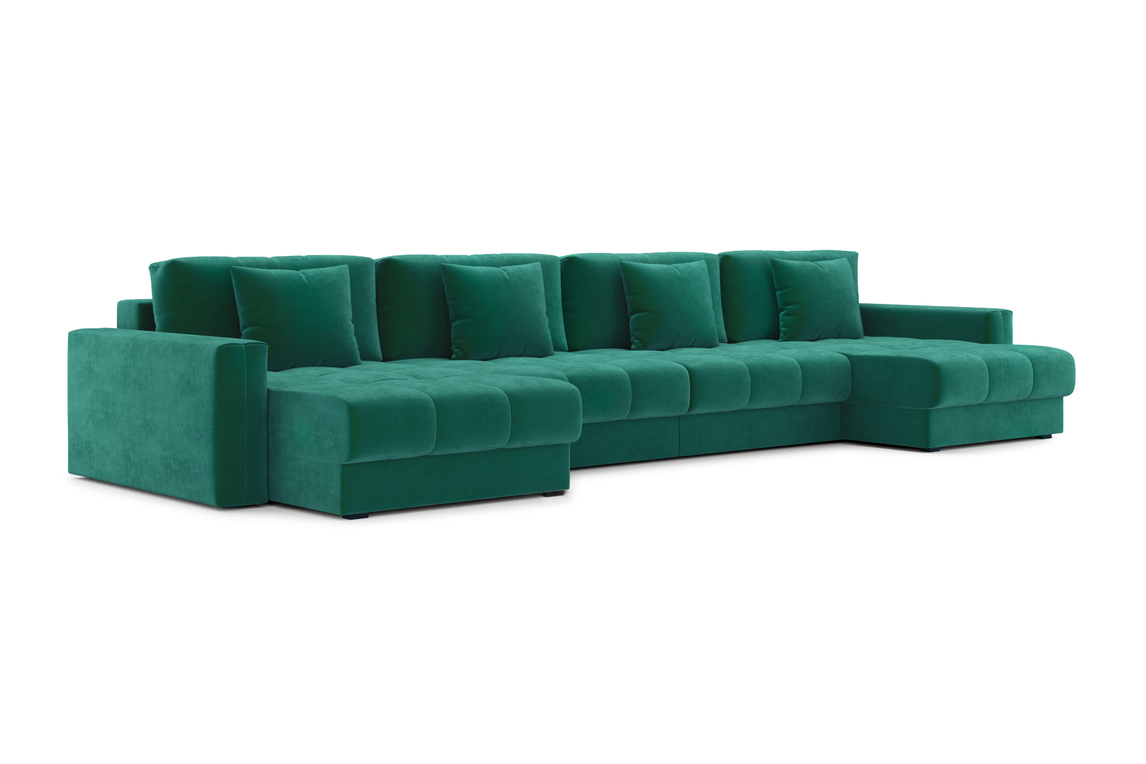 Диван п-образный тик-так Монарх М2О2 изумрудный